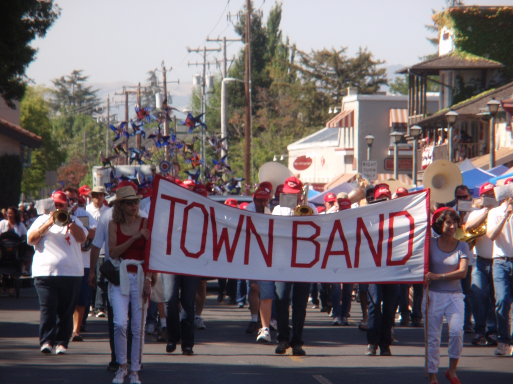 Sonoma Hometown Band marching in Sonoma's 4th of July Parade